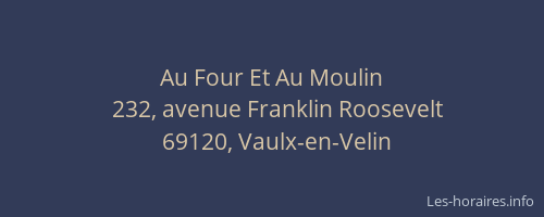 Au Four Et Au Moulin