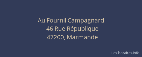 Au Fournil Campagnard