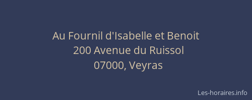 Au Fournil d'Isabelle et Benoit