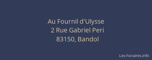 Au Fournil d'Ulysse