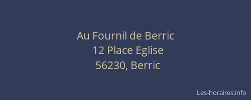 Au Fournil de Berric