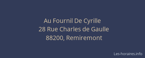 Au Fournil De Cyrille