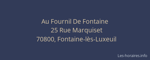 Au Fournil De Fontaine