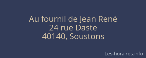 Au fournil de Jean René