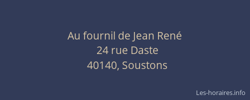 Au fournil de Jean René