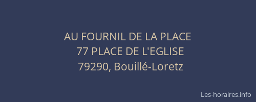 AU FOURNIL DE LA PLACE