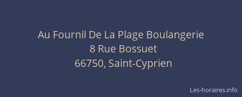 Au Fournil De La Plage Boulangerie