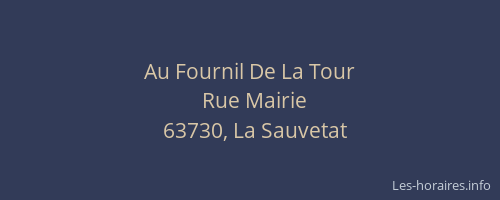 Au Fournil De La Tour