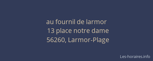 au fournil de larmor