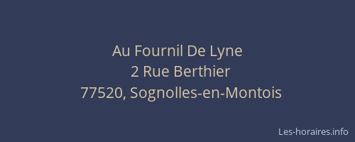 Au Fournil De Lyne
