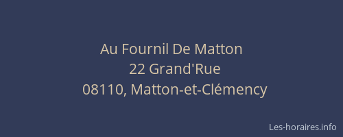 Au Fournil De Matton