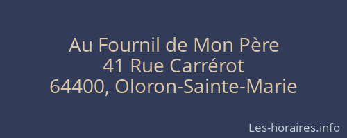 Au Fournil de Mon Père