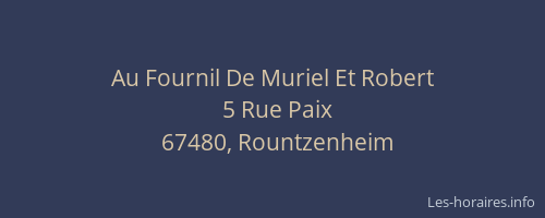 Au Fournil De Muriel Et Robert