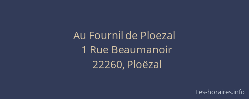 Au Fournil de Ploezal