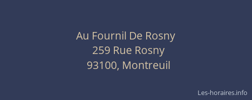 Au Fournil De Rosny