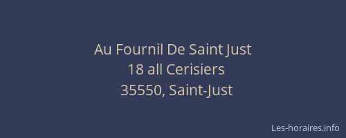 Au Fournil De Saint Just