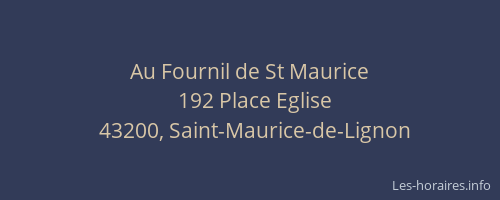 Au Fournil de St Maurice
