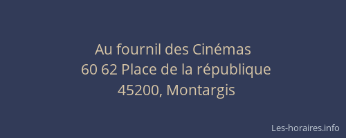 Au fournil des Cin&eacute;mas