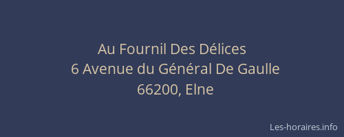Au Fournil Des D&eacute;lices