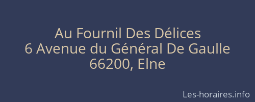 Au Fournil Des Délices