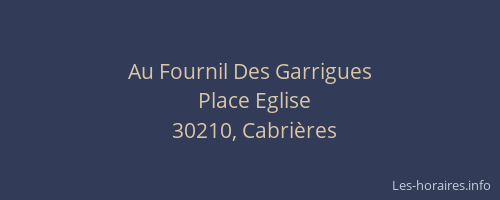 Au Fournil Des Garrigues