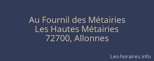 Au Fournil des Métairies