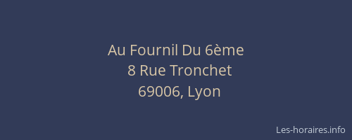 Au Fournil Du 6ème