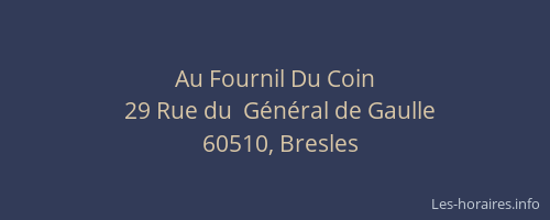 Au Fournil Du Coin
