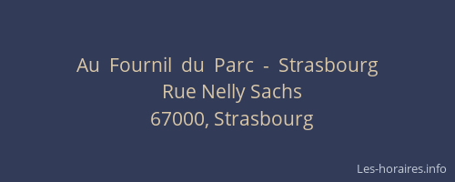 Au  Fournil  du  Parc  -  Strasbourg