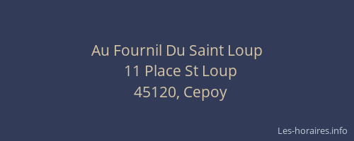Au Fournil Du Saint Loup