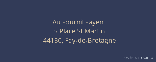 Au Fournil Fayen