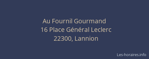 Au Fournil Gourmand