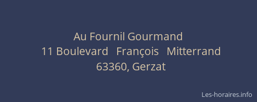 Au Fournil Gourmand
