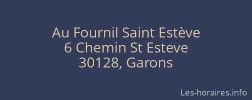 Au Fournil Saint Estève