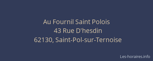 Au Fournil Saint Polois