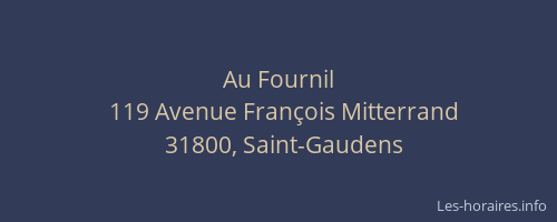 Au Fournil