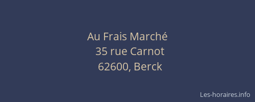 Au Frais March&eacute;