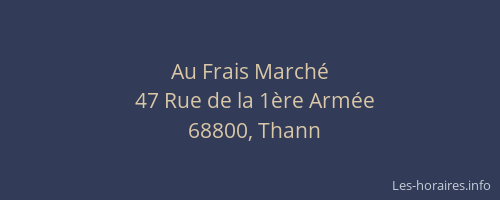 Au Frais March&eacute;