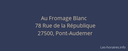 Au Fromage Blanc