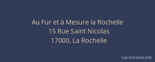 Au Fur et à Mesure la Rochelle