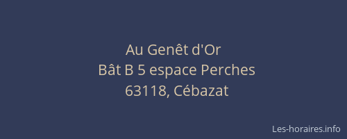 Au Gen&ecirc;t d'Or