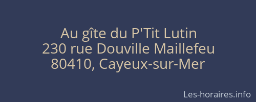 Au gîte du P'Tit Lutin