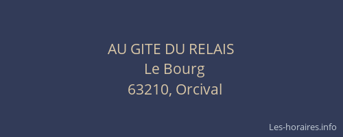 AU GITE DU RELAIS