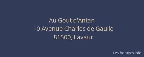 Au Gout d'Antan