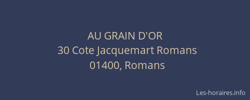 AU GRAIN D'OR