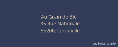 Au Grain de Bl&eacute;
