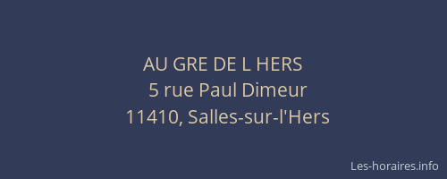 AU GRE DE L HERS