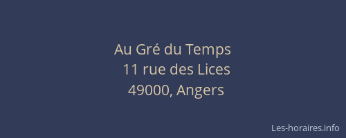 Au Gré du Temps