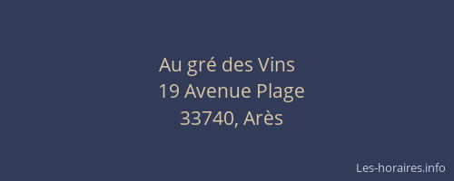 Au gr&eacute; des Vins