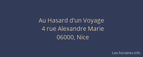Au Hasard d'un Voyage